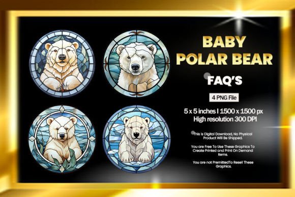 Download Baby Polar Bear Stained Glass - Premium Bundle