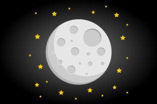 Download Moon and Stars Vector Illustration - Moon and stars Collection
