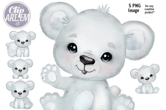 Download Cute Baby Polar Bear Cub 5 PNG Images - Premium Bundle
