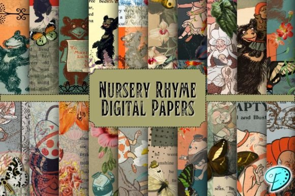 Download Nursery Rhyme Digital Papers - Nursery rhyme Collection
