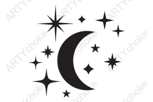Download Moon and Stars. SVG File for Cricut - Moon and stars Collection