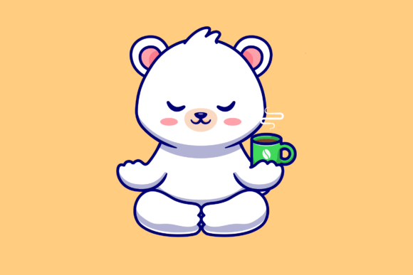 Download Cute Baby Polar Bear Meditation Yoga - Premium Resources