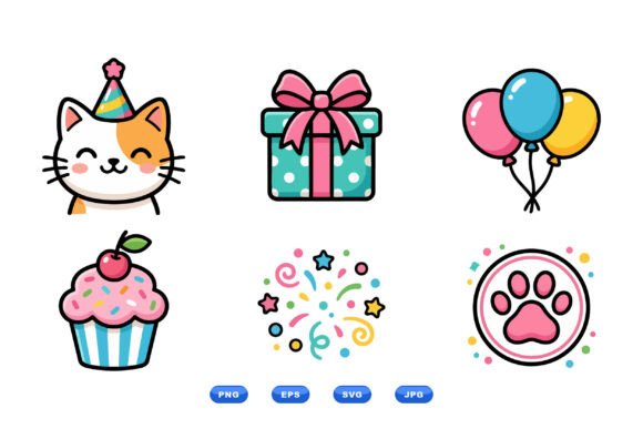 Download Cute Birthday Cat Clipart - Premium Resources