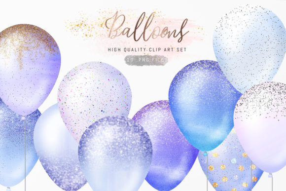 Download Blue Glitter Sparkle Confetti Balloons - Confetti Collection